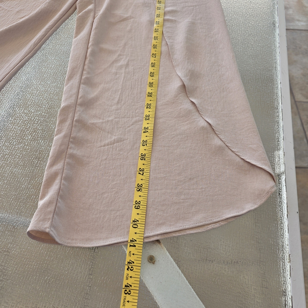 B Beige Split-Leg Pants XL| Boho Resort Style Wide Leg | Coastal Minimalist - Picture 11 of 11
